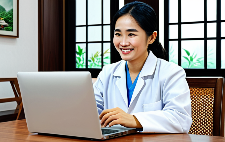 원격 진료 플랫폼의 기능 비교 - Doctor Consultation**

"A Vietnamese doctor in a white coat, fully clothed, smiling and consulting w...