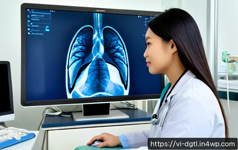 Home 17 의료 AI의 정확도 향상 전략 - Photorealistic Vietnamese hospital radiology room, a Vietnamese female doctor and male AI engineer c...