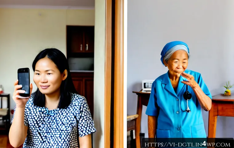 Home 17 디지털 헬스케어의 문화적 차이 - Photorealistic split-scene comparison of digital healthcare cultural differences in Vietnam: on one ...